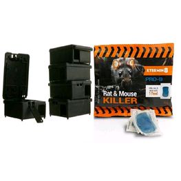 Home Kill Mouse Killer Kit 5 Mouse Boxes and Strong Poison
