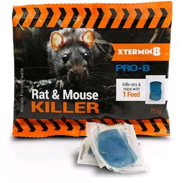 Racan Force Paste - Xtermin8 Pro B - Powerful Rat Mouse Poison Bait Killer - Blue Pasta Block - 15 Brodifacoum UK Strongest Strength blocks that kills rats mice with 1 single feed