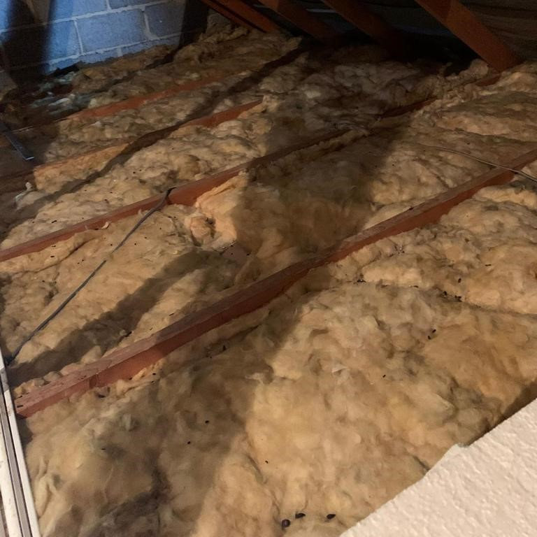 Loft Insulation Removal - Contaminated Insulation before Removal