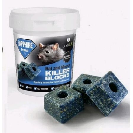 Sapphire Ultra Rat Mouse Block Strong Fast Single Feed Bait Blocks