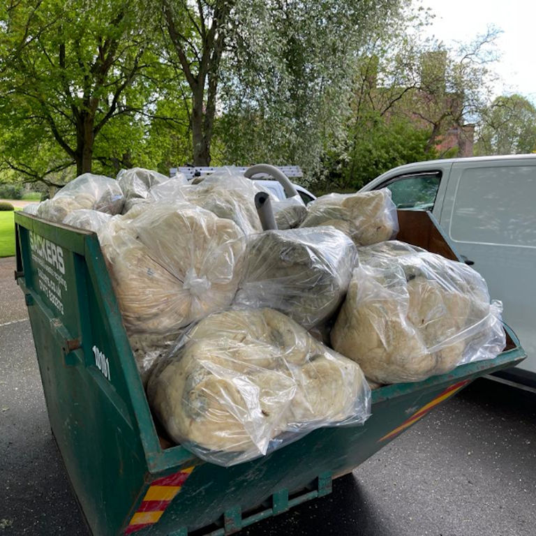 Loft Insulation Removal - Contaminated Insulation Safely Disposed Of
